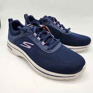 Skechers Go Walk Arch Fit Balin Sneakers Women's 10 Navy Blue Comfort NWOB